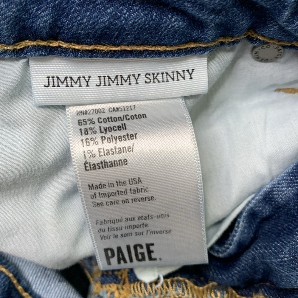 PAIGE Jimmy Jimmy Skinny Denim Jeans - Picture 9 of 9